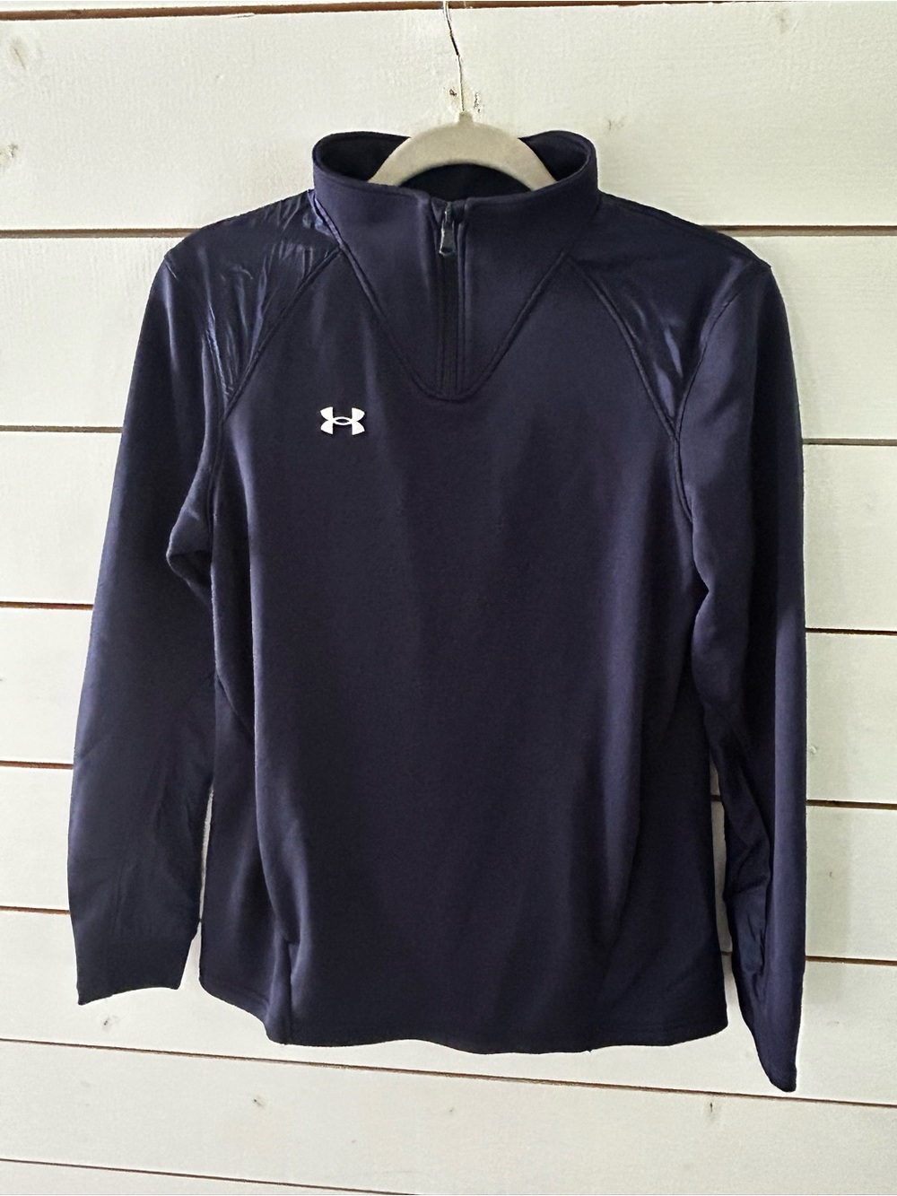 Under Armour Women's Small Command Quarter-Zip Style 1360772 Navy Pockets